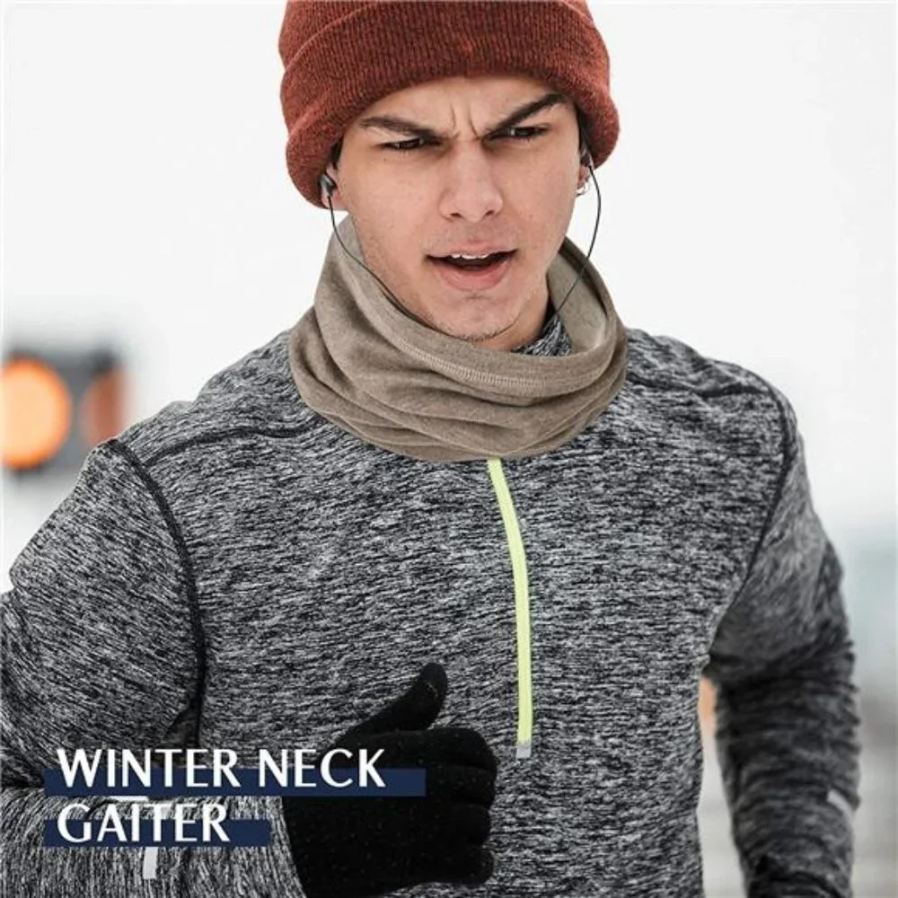 Winter Neck Gaiter Warmer, Soft Fleece Face Mask Scarf for Cold Weather